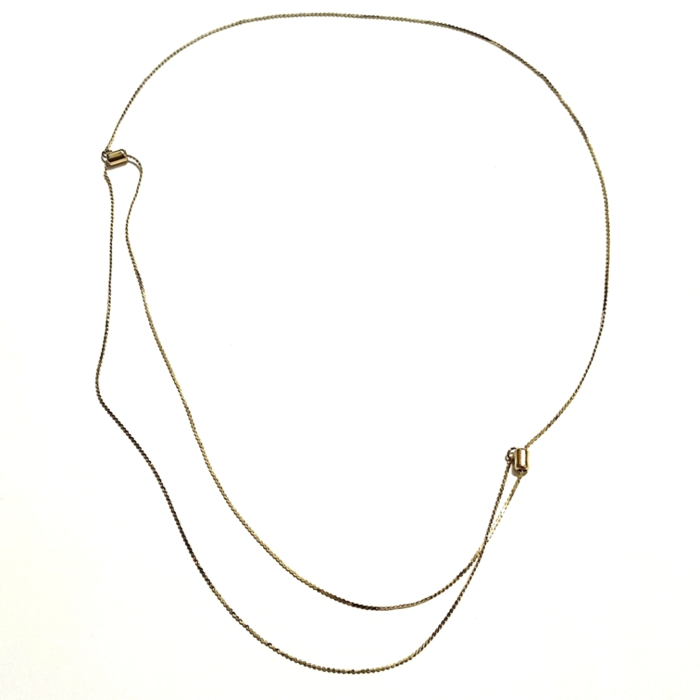 Elegant Gold Toned Pull Chain Necklace